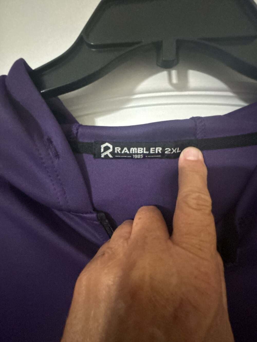 Rambler 1985 Purple Zip Up Hoodie with Front Pockets Size 2XL